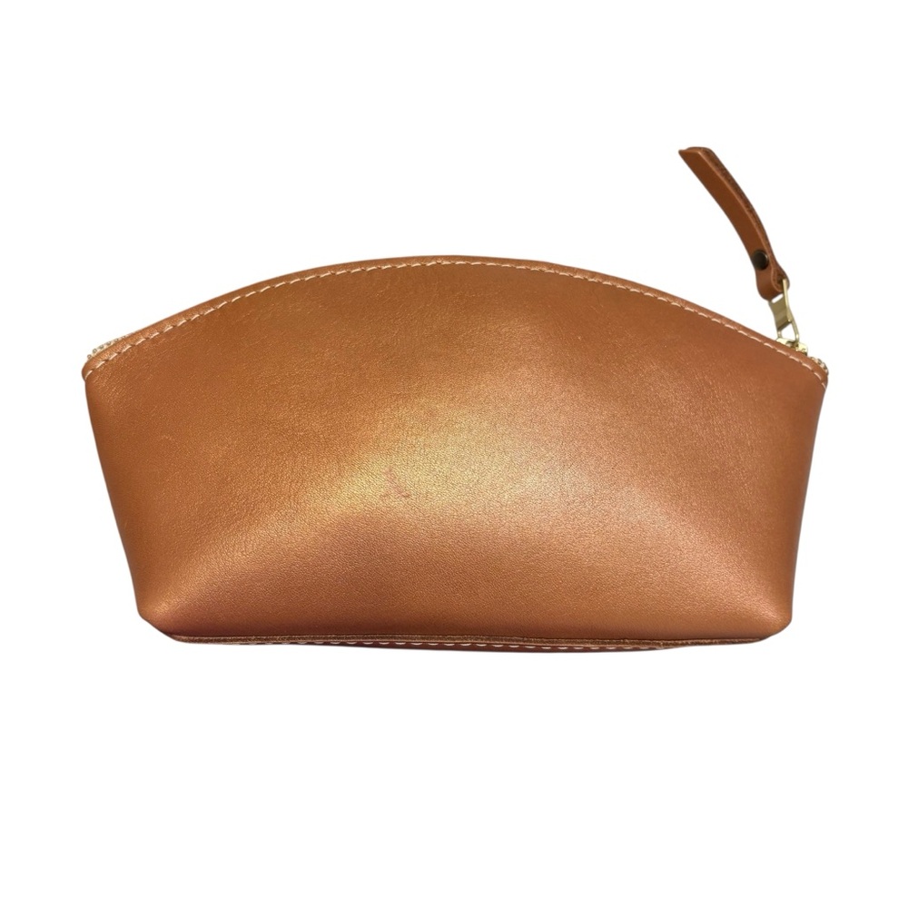 Portland leather gold bronze Leather Clutch cosmetic bag
